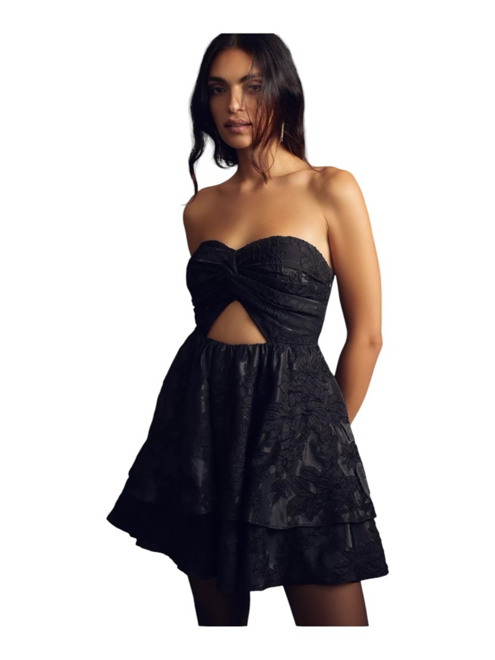 Bhanuni by Jyoti Strapless Mini Dress Black Sz 14
